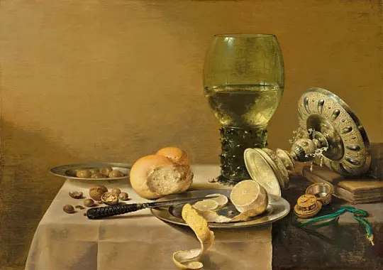 Pieter Claesz | Stilleben med Tazza - 1636 | Indrammet kunsttryk | Barok | formida