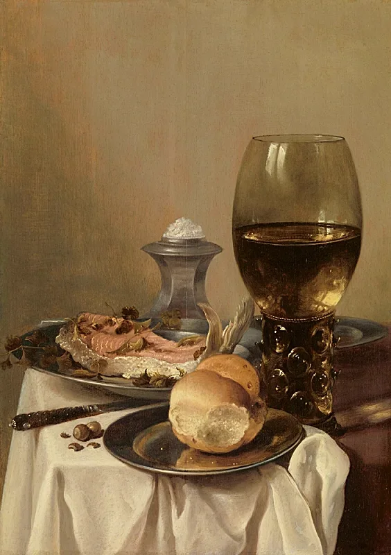 Pieter Claesz | Stilleben med et salt - 1645 | Indrammet kunsttryk | Barok | formida