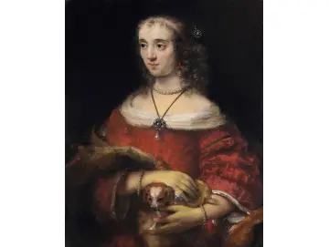 Porträt einer Dame mit Schoßhund – 1665