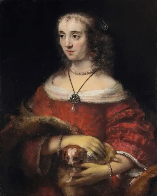 Porträt einer Dame mit Schoßhund – 1665