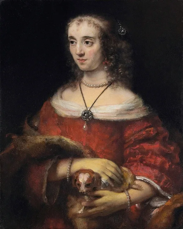 Porträt einer Dame mit Schoßhund – 1665