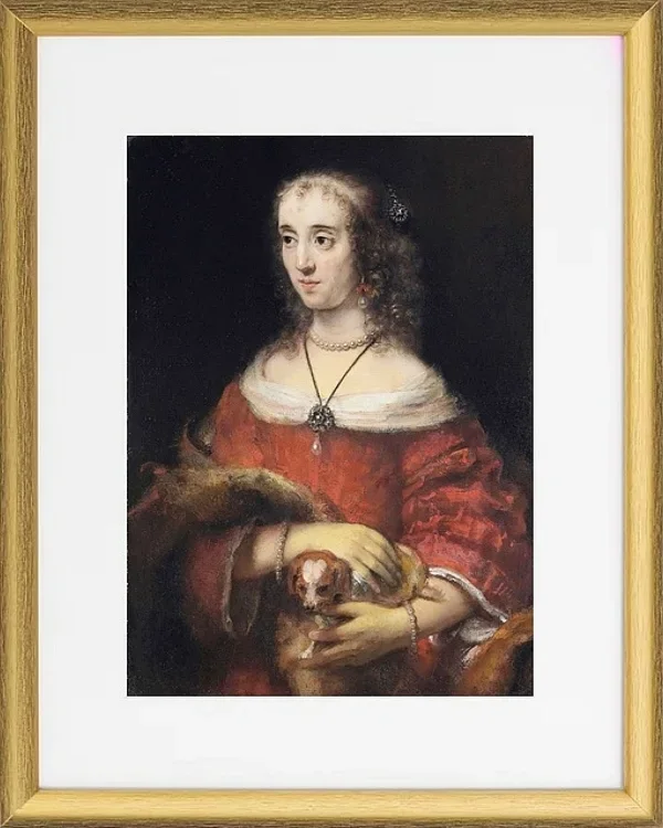 Porträt einer Dame mit Schoßhund – 1665