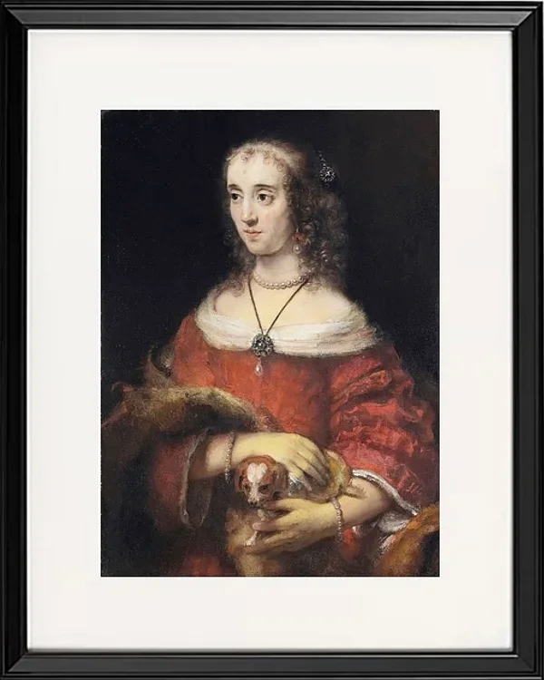 Porträt einer Dame mit Schoßhund – 1665