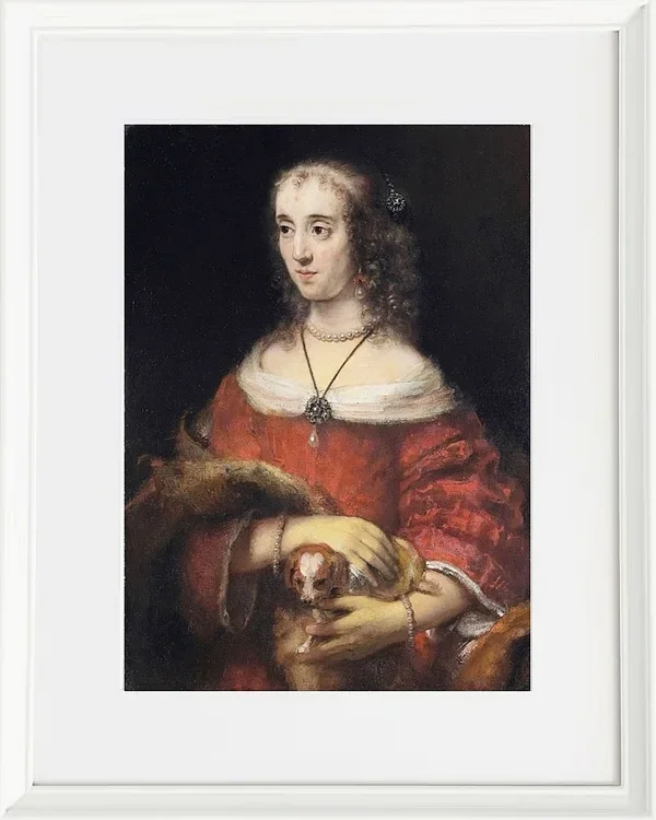 Porträt einer Dame mit Schoßhund – 1665