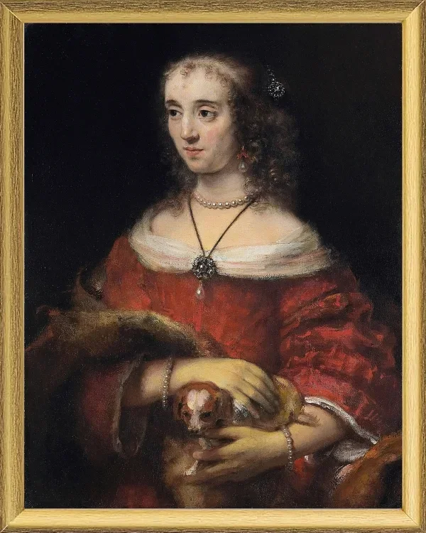 Porträt einer Dame mit Schoßhund – 1665