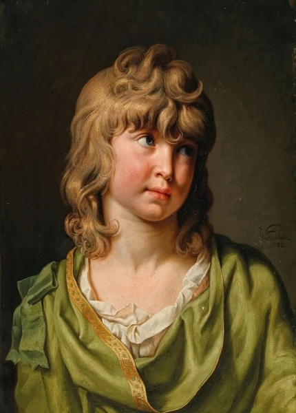 Porträt eines Jungen mit blonden Locken - 1782