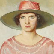 Porträt eines Mädchens in rosa Kleid  – 1889