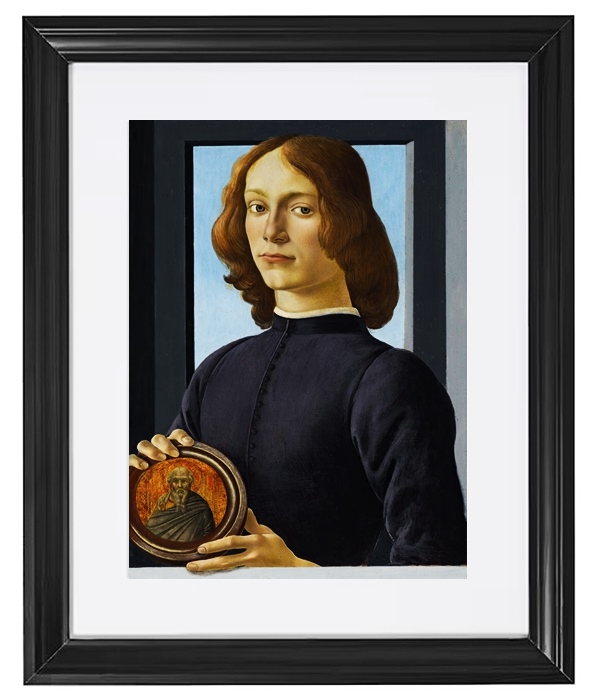 Portrait of a young man holding a roundel - 1482