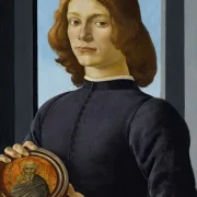 Porträt eines jungen Mannes mit einem Rondell – 1482