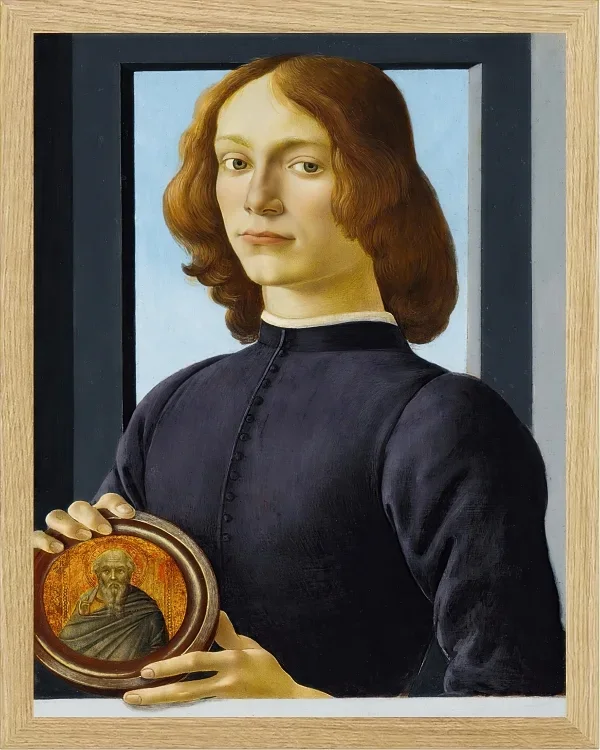 Porträt eines jungen Mannes mit einem Rondell – 1482