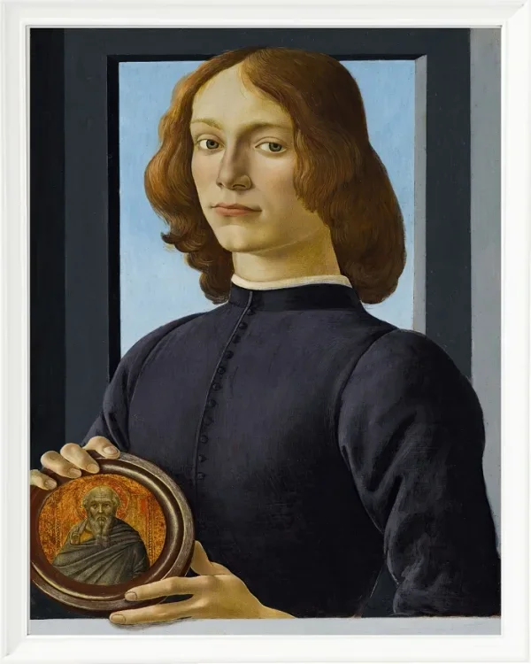 Porträt eines jungen Mannes mit einem Rondell – 1482