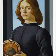 Porträt eines jungen Mannes mit einem Rondell – 1482