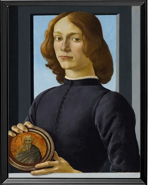 Porträt eines jungen Mannes mit einem Rondell – 1482