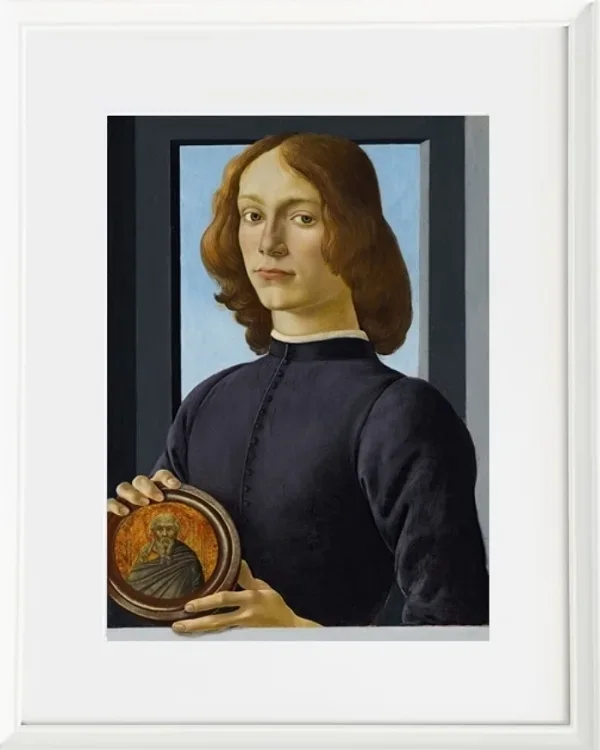 Porträt eines jungen Mannes mit einem Rondell – 1482