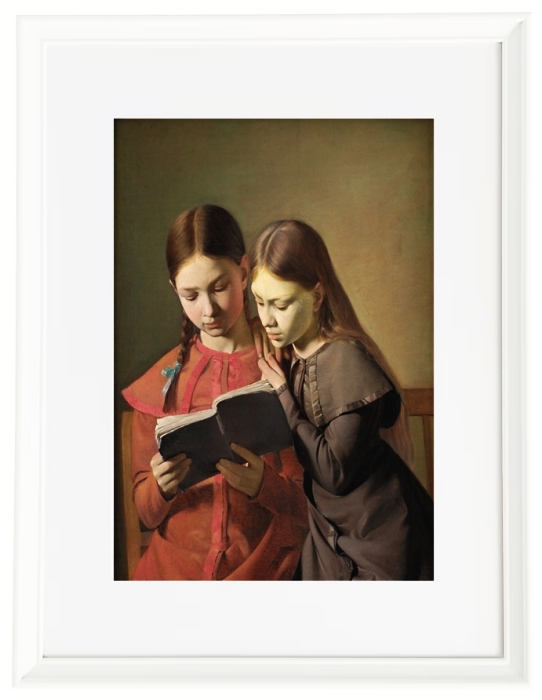 The Artist’s Sisters Signe and Henriette reading a Book - 1826