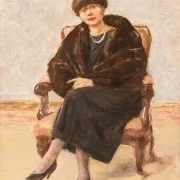 Porträt von Lola Leder im Pelzmantel - 1922