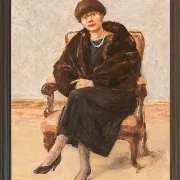 Porträt von Lola Leder im Pelzmantel - 1922