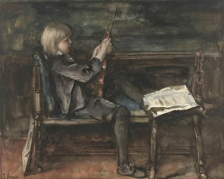 Porträt von Willem Matthijs Maris mit Violine - 1872
