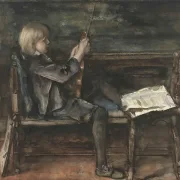 Porträt von Willem Matthijs Maris mit Violine - 1872