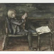 Porträt von Willem Matthijs Maris mit Violine - 1872
