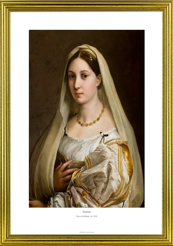 Raffael | Kvinde med slør - 1512 | Gallery Edition | Indrammet kunsttryk | Renæssance