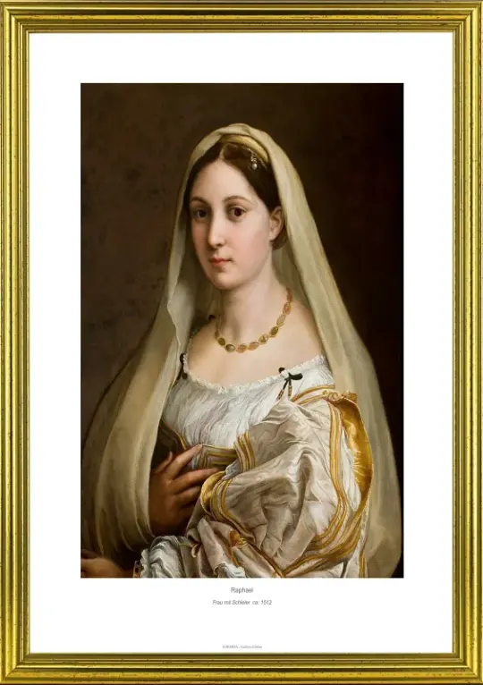 Raffael | Kvinde med slør - 1512 | Gallery Edition | Indrammet kunsttryk | Renæssance