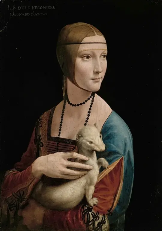 Leonardo da Vinci | Dame med en hermelin - Portræt af Cecilia Gallerani - 1536 | Indrammet kunsttryk | Renæssance | formida