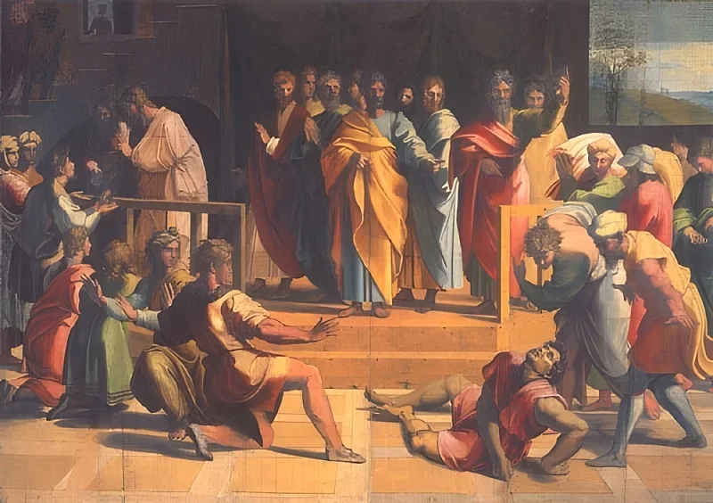 Raffael | Ananias' død - 1514 | Indrammet kunsttryk | Renæssance | formida