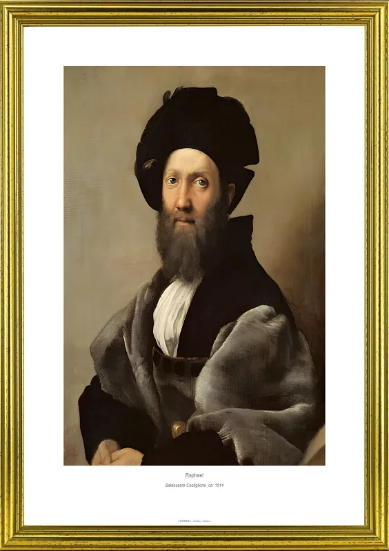 Raffael | Baldassare Castiglione – 1514 | Gallery Edition | Gerahmter Kunstdruck | Renaissance