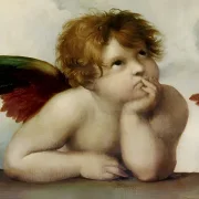 Raffael | Engle, detalje fra den sixtinske Madonna - 1512 | Indrammet kunsttryk | Renæssance | formida