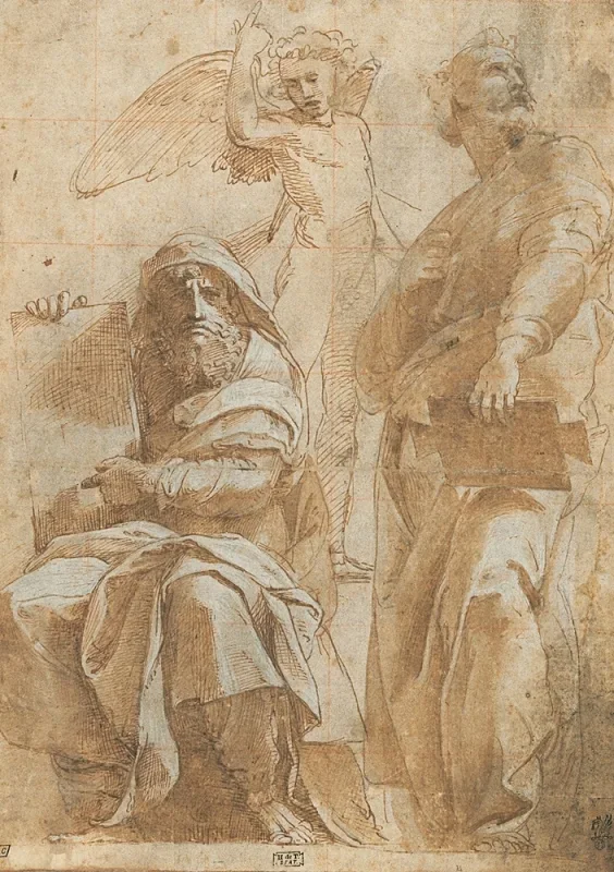 Raffael | Profeterne Hoseas og Jonas - 1510 | Indrammet kunsttryk | Renæssance | formida
