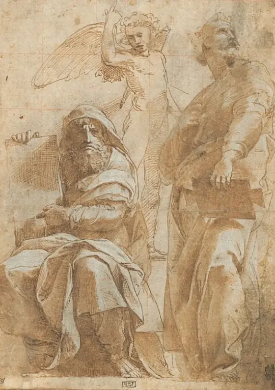 Raffael | Profeterne Hoseas og Jonas - 1510 | Indrammet kunsttryk | Renæssance | formida