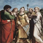 Raffael | Die heilige Cäcilie mit Heiligen - 1514 | Giclée Kunstdruck gerahmt