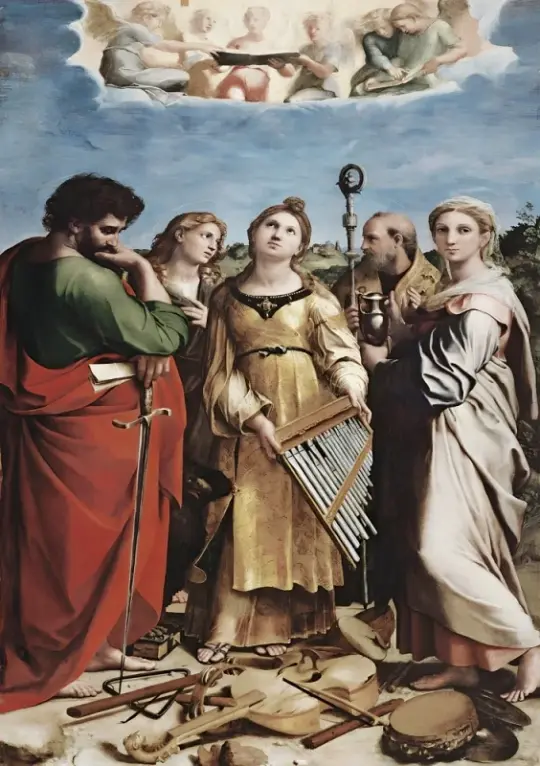 Raffael | Die heilige Cäcilie mit Heiligen - 1514 | Giclée Kunstdruck gerahmt