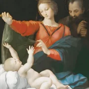 Raffael | Die Heilige Familie, Madonna mit dem Schleier - 1511 | Giclée Kunstdruck gerahmt