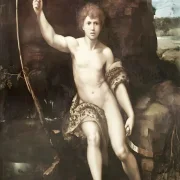 Raffael | Johannes der Täufer in der Wüste - 1519 | Giclée Kunstdruck gerahmt