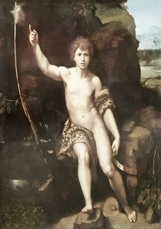 Raffael | Johannes der Täufer in der Wüste - 1519 | Giclée Kunstdruck gerahmt