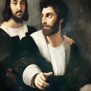 Raffael | Selbstbildnis mit einem Freund - 1512 | Giclée Kunstdruck gerahmt