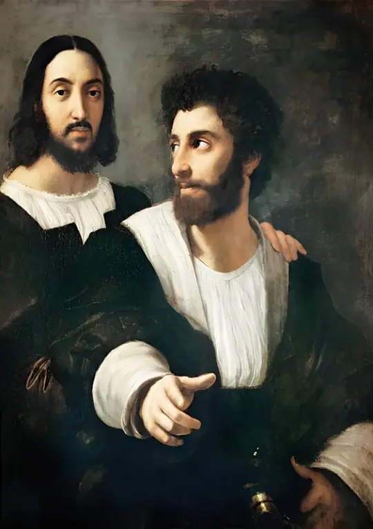 Raffael | Selbstbildnis mit einem Freund - 1512 | Giclée Kunstdruck gerahmt