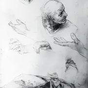 Raffael | Studien zur Figur von Bramante - 1511 | Giclée Kunstdruck gerahmt