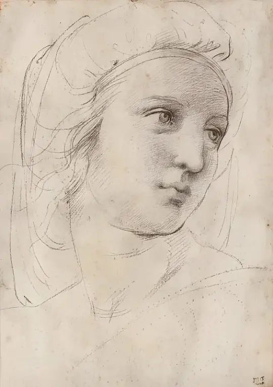 Raffael | Kopf einer Muse - 1514 | Giclée Kunstdruck gerahmt
