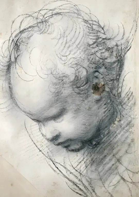 Raffael | Kopf eines Cherubs - 1510 | Giclée Kunstdruck gerahmt