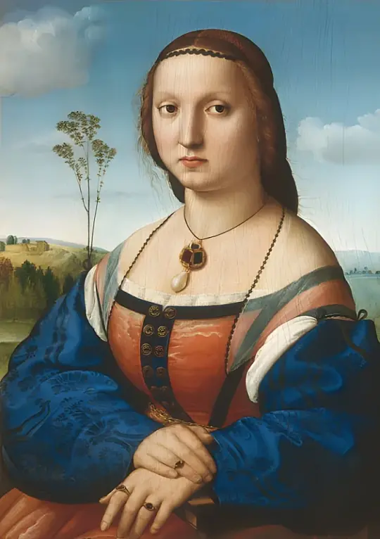 Raffael | Portrait der Maddalena Doni - 1506 | Giclée Kunstdruck gerahmt