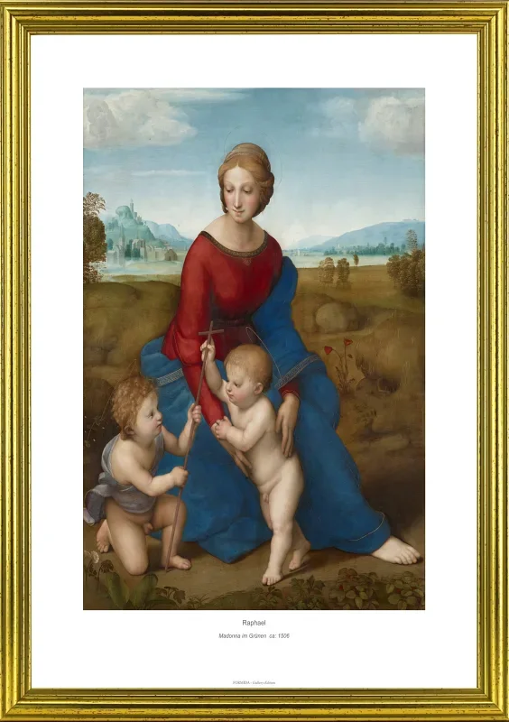 Raffael | Madonna im Grünen - 1506 | Gallery Edition | Gerahmter Kunstdruck | Renaissance