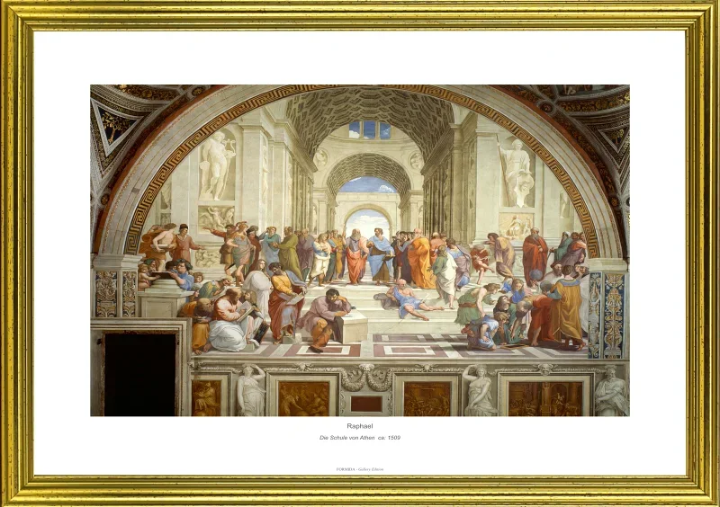Raffael | Skolen i Athen - 1509 | Gallery Edition | Indrammet kunsttryk | Renæssance