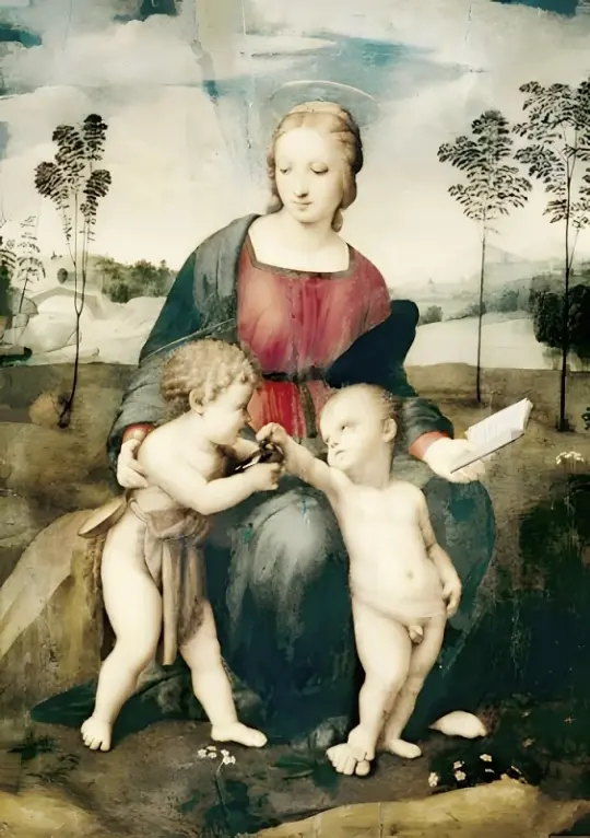 Raffael | Madonna mit dem Stieglitz - 1506 | Giclée Kunstdruck gerahmt