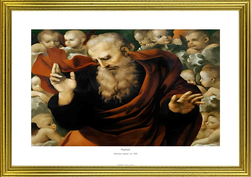 Raffael | Gud Fader velsigner – 1505 | Gallery Edition | Indrammet kunsttryk | Renæssance
