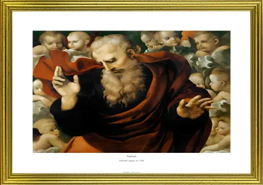 Raffael | Gud Fader velsigner – 1505 | Gallery Edition | Indrammet kunsttryk | Renæssance