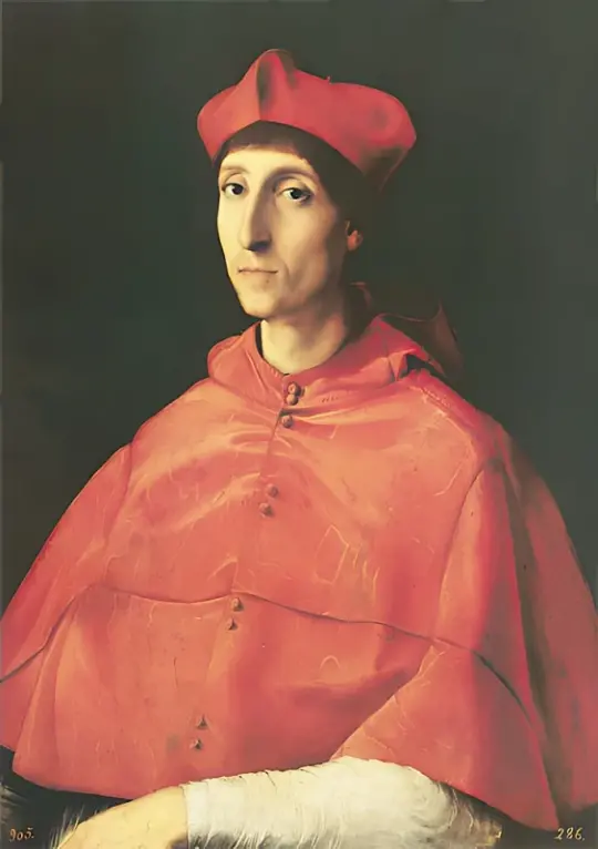Raffael | Porträt eines Kardinals - 1511 | Giclée Kunstdruck gerahmt