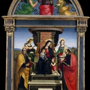 Raffael | Thronende Madonna mit Kind und Heiligen - 1504 | Gerahmter Kunstdruck | Renaissance | formida